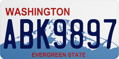 WA license plate ABK9897