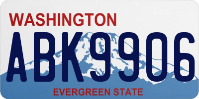WA license plate ABK9906