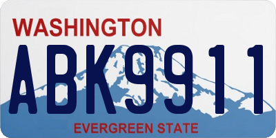WA license plate ABK9911