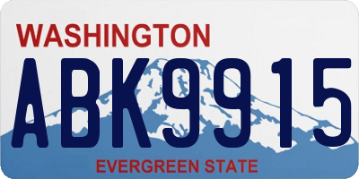 WA license plate ABK9915