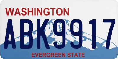 WA license plate ABK9917