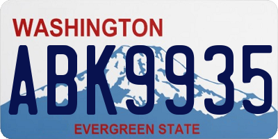 WA license plate ABK9935
