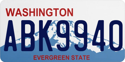 WA license plate ABK9940