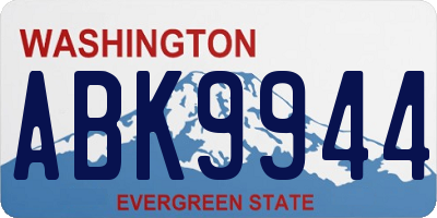WA license plate ABK9944