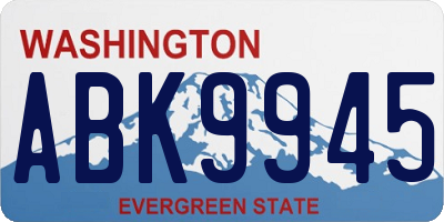 WA license plate ABK9945