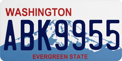WA license plate ABK9955