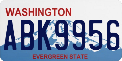 WA license plate ABK9956