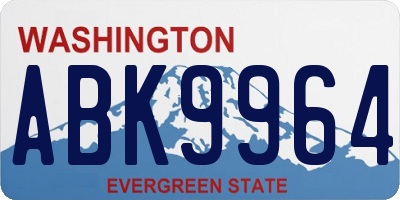 WA license plate ABK9964