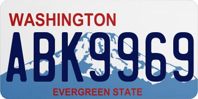WA license plate ABK9969