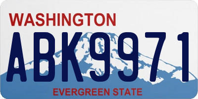 WA license plate ABK9971