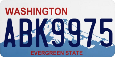 WA license plate ABK9975