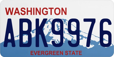 WA license plate ABK9976