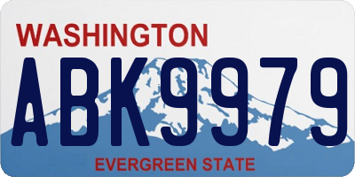 WA license plate ABK9979