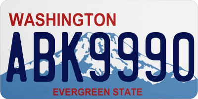 WA license plate ABK9990