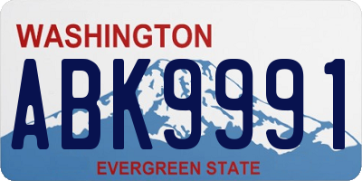 WA license plate ABK9991