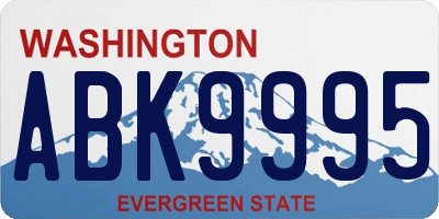 WA license plate ABK9995
