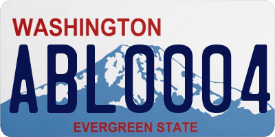 WA license plate ABL0004