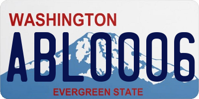 WA license plate ABL0006