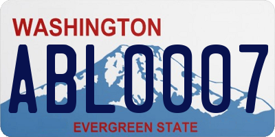 WA license plate ABL0007