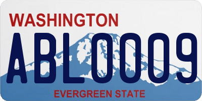 WA license plate ABL0009