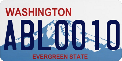 WA license plate ABL0010