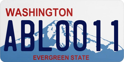 WA license plate ABL0011