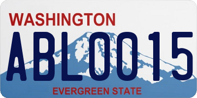 WA license plate ABL0015