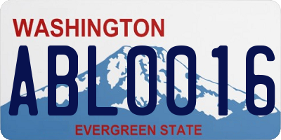 WA license plate ABL0016