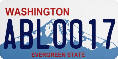 WA license plate ABL0017
