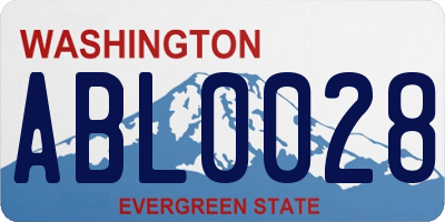 WA license plate ABL0028