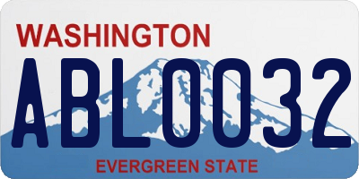 WA license plate ABL0032