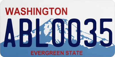 WA license plate ABL0035