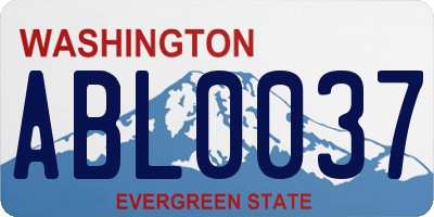 WA license plate ABL0037