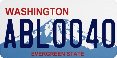 WA license plate ABL0040
