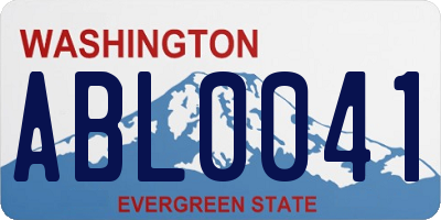 WA license plate ABL0041