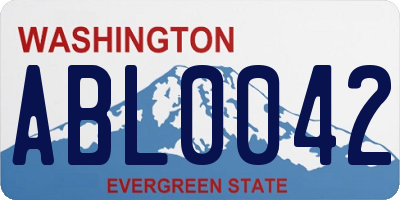 WA license plate ABL0042