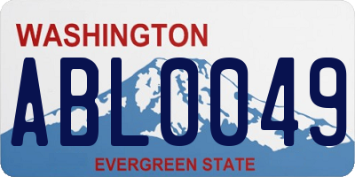 WA license plate ABL0049