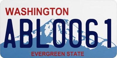 WA license plate ABL0061