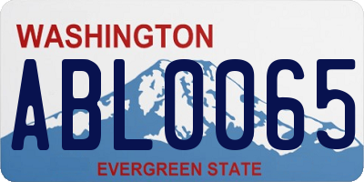 WA license plate ABL0065