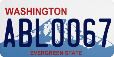 WA license plate ABL0067