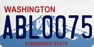 WA license plate ABL0075
