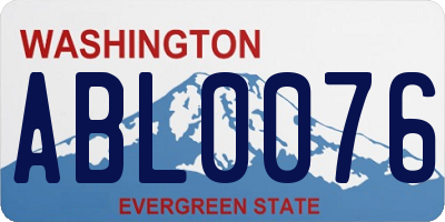 WA license plate ABL0076
