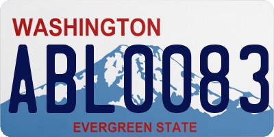 WA license plate ABL0083