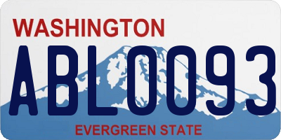 WA license plate ABL0093