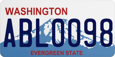 WA license plate ABL0098