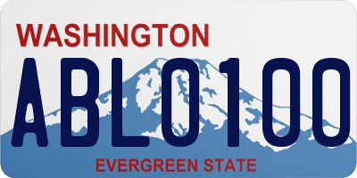 WA license plate ABL0100