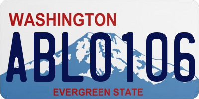WA license plate ABL0106