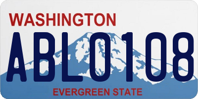 WA license plate ABL0108