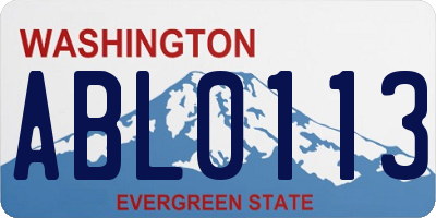 WA license plate ABL0113