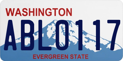 WA license plate ABL0117